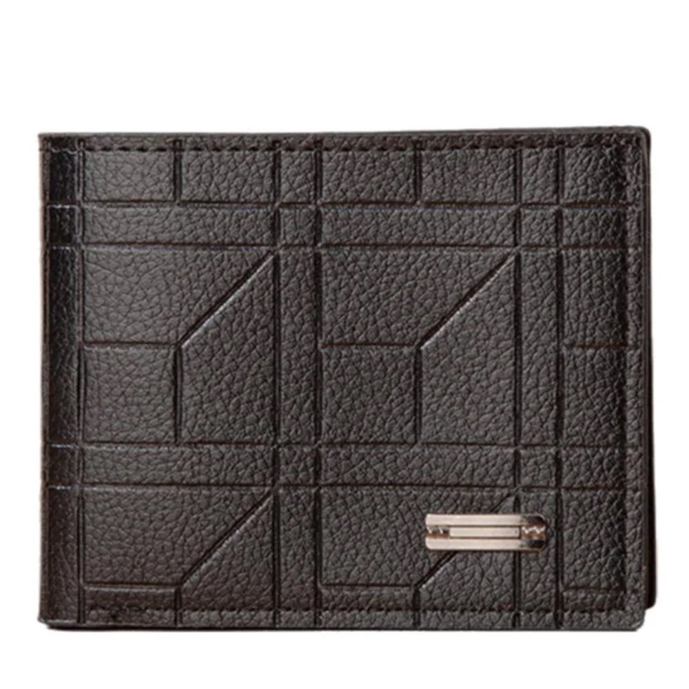🔥🔥Men's wallet short wallet youth fashion plaid horizontal soft wallet